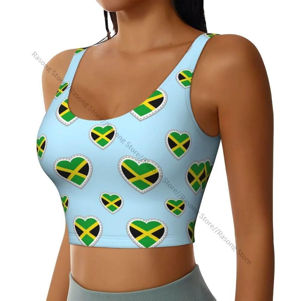 Sports Bra Women Running Yoga Clothes Vest Jamaica Kingdom Flag Gathering Fitness Vest - Empire P.E