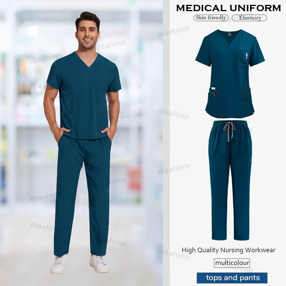 Scrubs Set Anti-Wrinkle Medical Surgical Scrub Uniform Men Women - Empire P.E