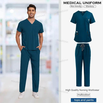 Scrubs Set Anti-Wrinkle Medical Surgical Scrub Uniform Men Women - Empire P.E