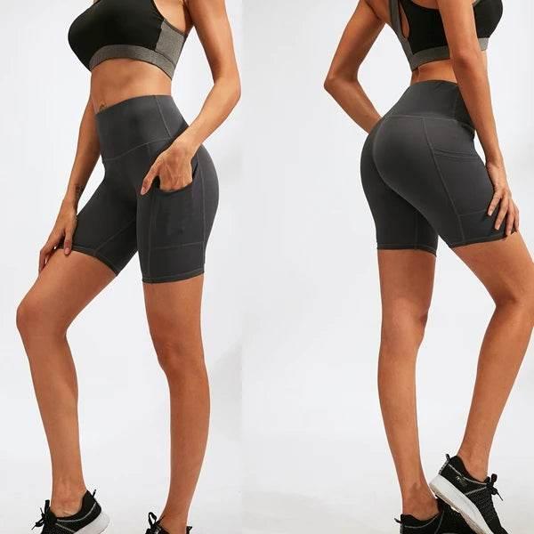 Women Yoga Shorts High Waist Workout Gym Shorts Fitness Yoga Lift Butt Fitness yoga leggings Running Cycling Short Pants - Empire P.E