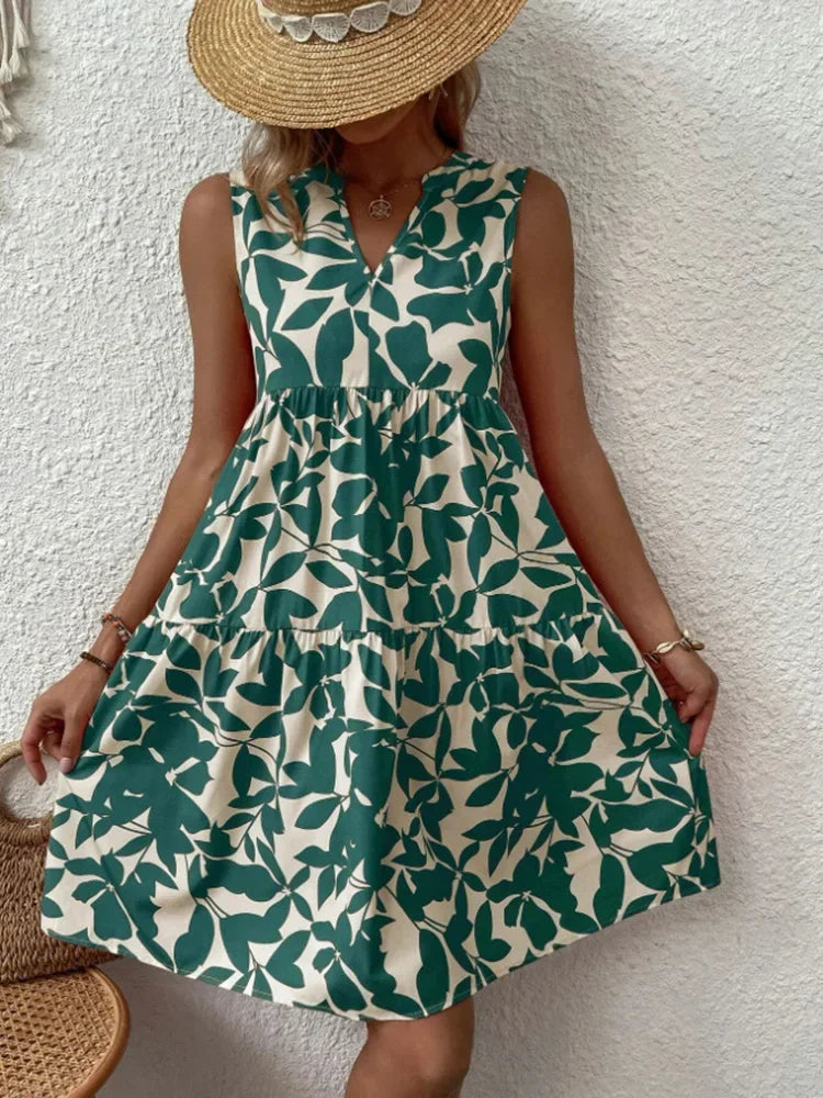 Women Boho Print Mini Dress Summer Elegant - Empire P.E