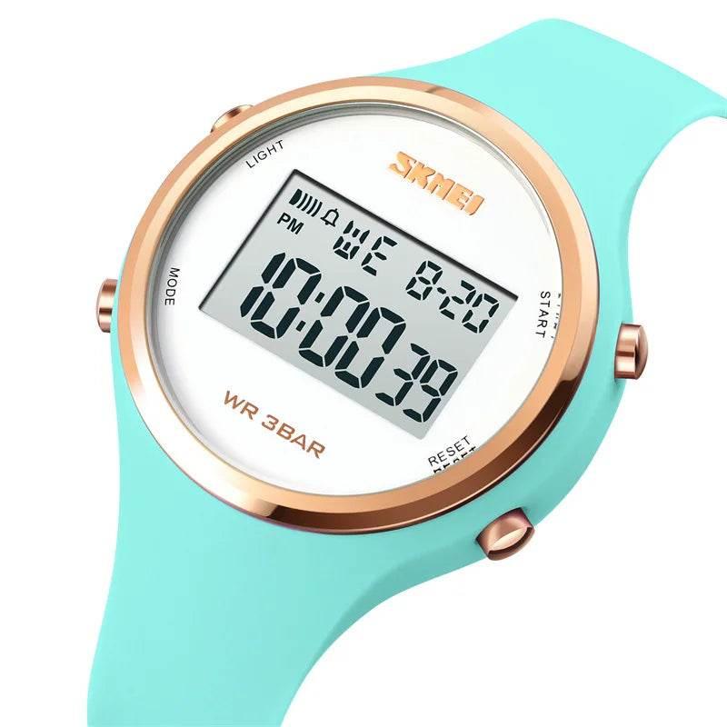 Fashion Digital Watches for Womens Waterproof LED Light Silicone Strap - Empire P.E