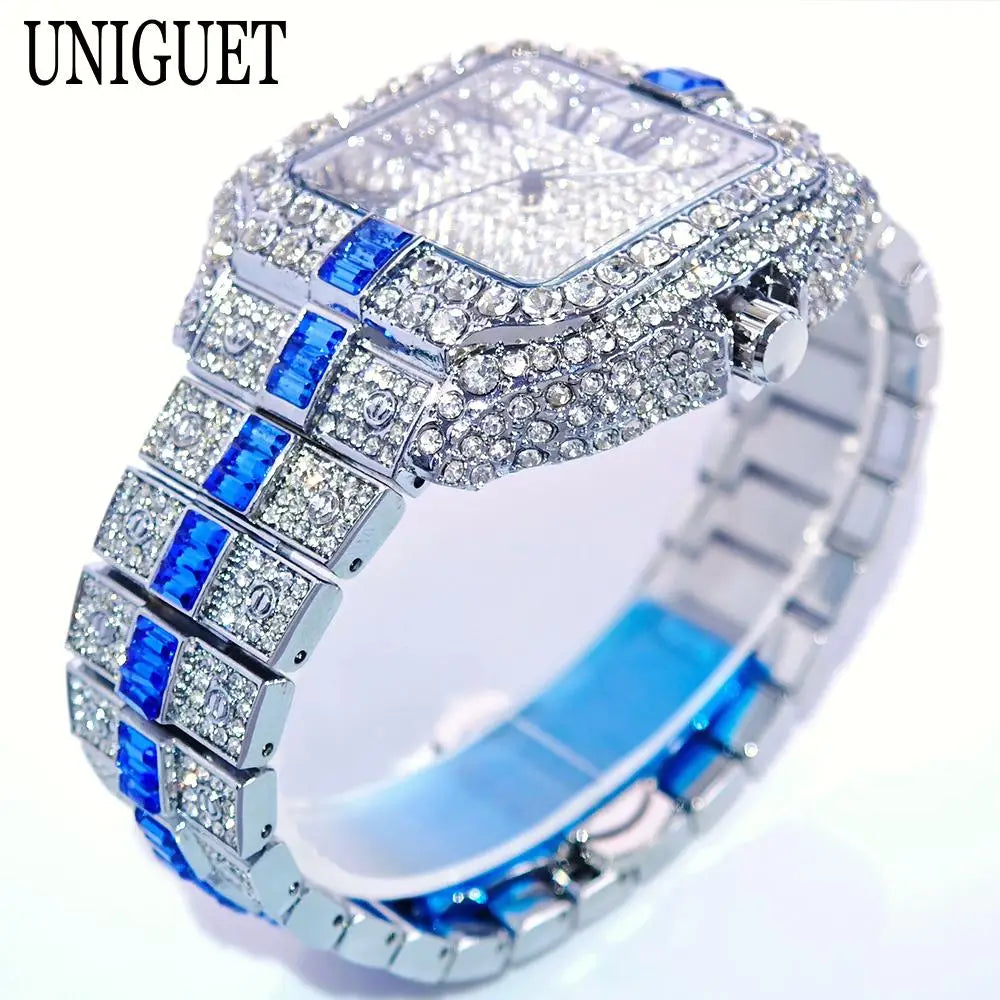 Hot Fashion Full Diamond Hip Hop Iced Out Bling Watch
