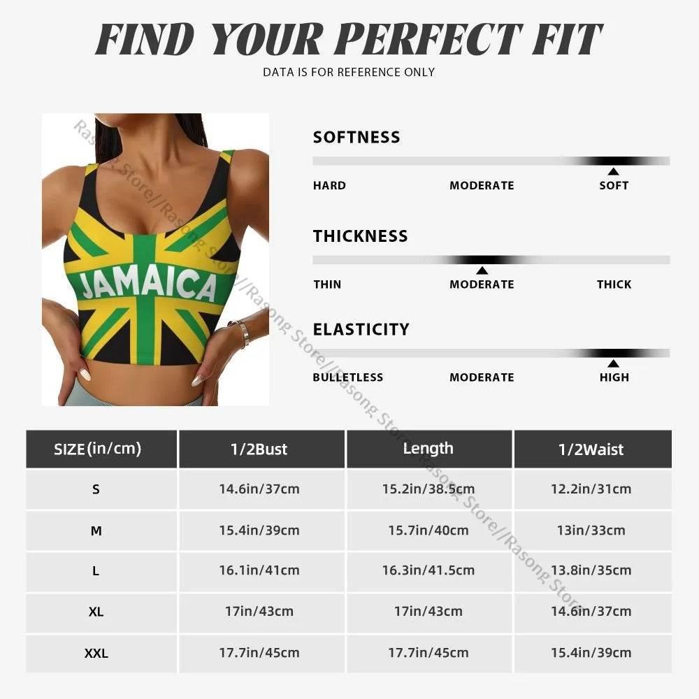 Sports Bra Women Running Yoga Clothes Vest Jamaica Kingdom Flag Gathering Fitness Vest - Empire P.E