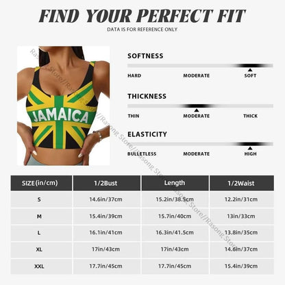 Sports Bra Women Running Yoga Clothes Vest Jamaica Kingdom Flag Gathering Fitness Vest - Empire P.E