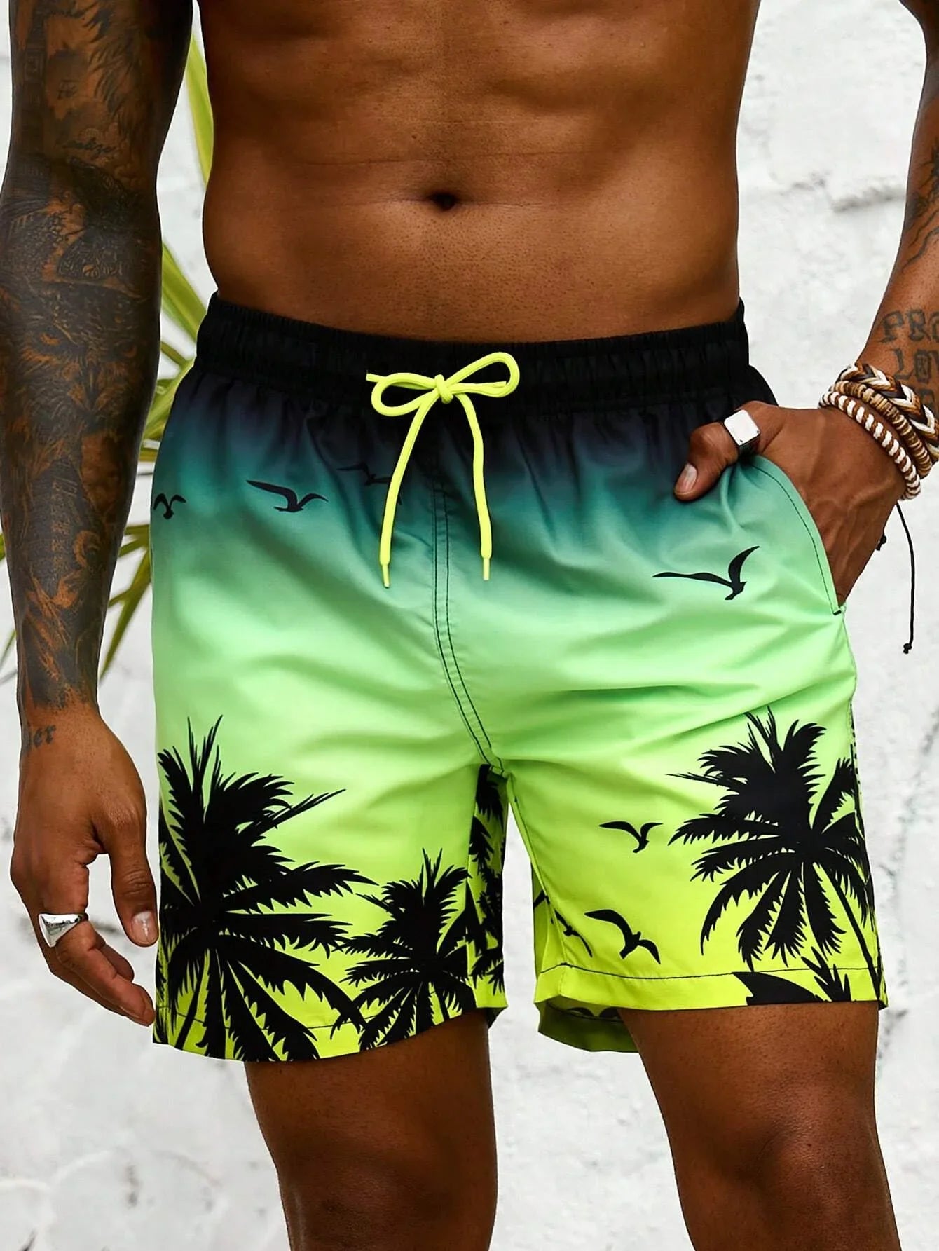 Men's 3D Print Graffiti Art Pattern Beach Shorts