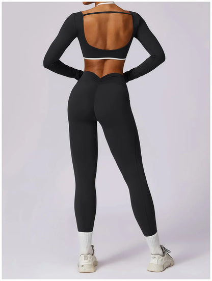Yoga Set 2PCS Women Sportswear Push Up Workout Clothes - Empire P.E