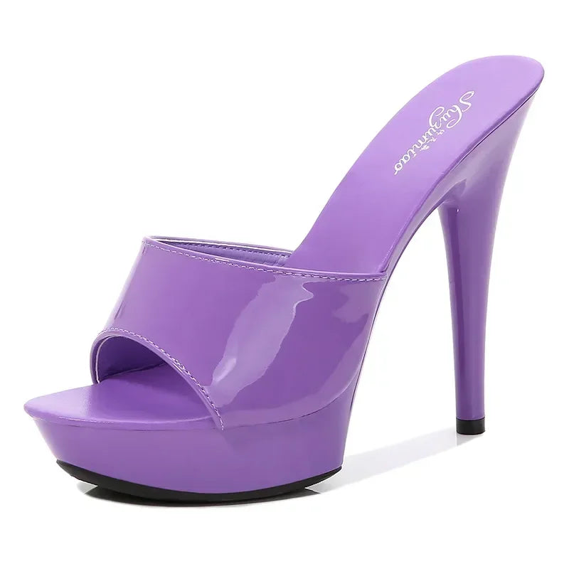 Sexy Fashion 13CM Slides Party Shoes for Woman - Empire P.E