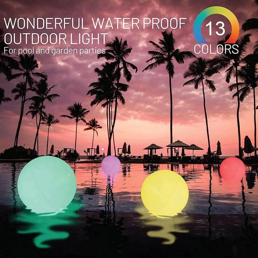 40cm Large Led Beach Ball With Remote Control 13 Colors With Inflation Pump For Sum&mer Fun Outdoor Games Decorations Pool Party - Empire P.E