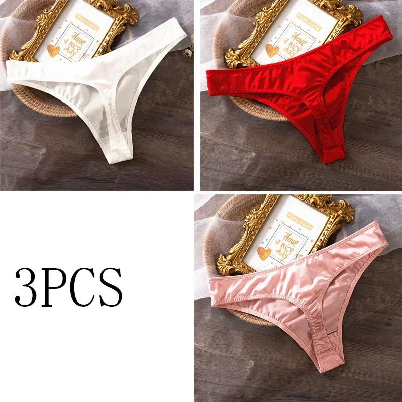 3PCS Ice Silk Seamless Skin-friendly Breathable Briefs Women Underwear - Empire P.E
