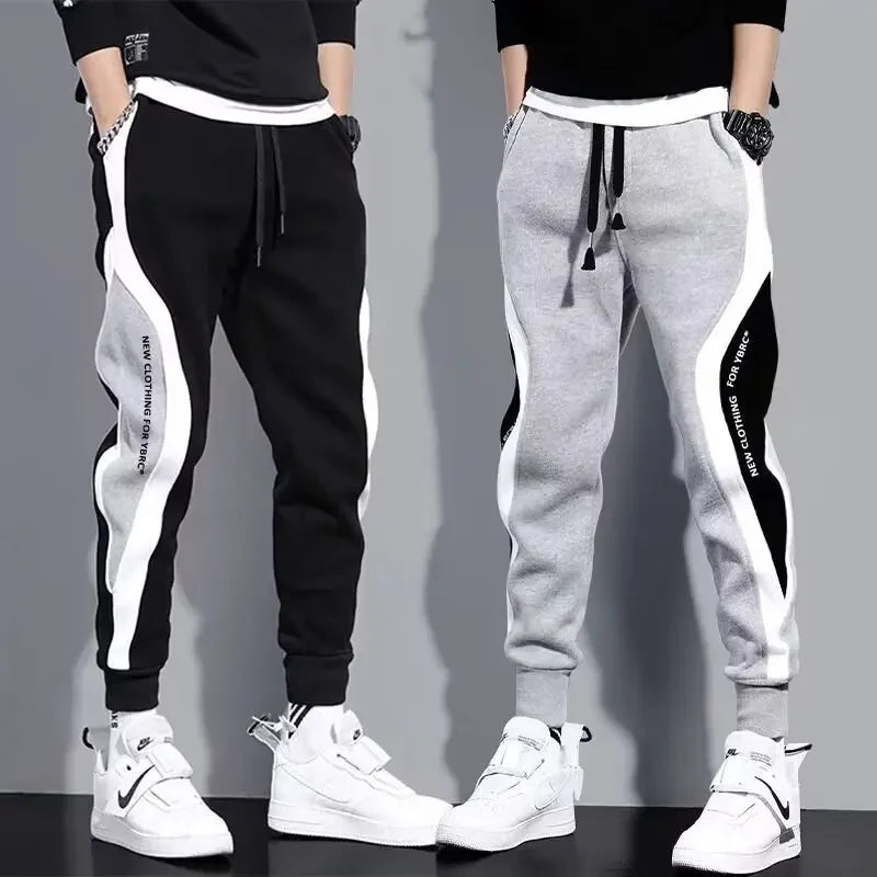 Men Black Pants Hip Hop Drawstring Jogger