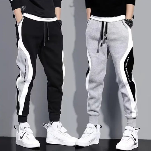 Men Black Pants Hip Hop Drawstring Jogger