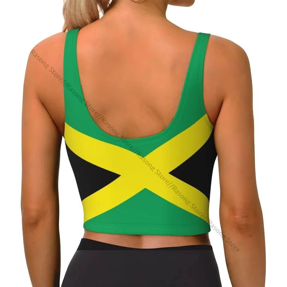 Sports Bra Women Running Yoga Clothes Vest Jamaica Kingdom Flag Gathering Fitness Vest - Empire P.E
