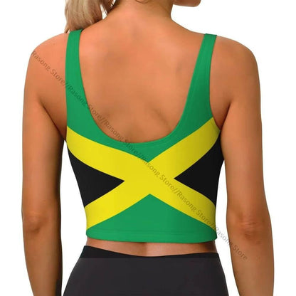 Sports Bra Women Running Yoga Clothes Vest Jamaica Kingdom Flag Gathering Fitness Vest - Empire P.E