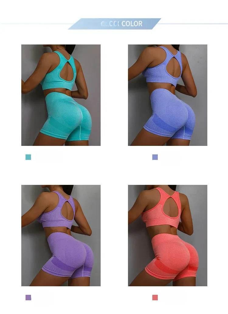 Yoga Suit Yoga Sports Underwear Women's Fitness Suit Vest Running Sports Yoga Shorts Set Yoga Set Workout Set - Empire P.E