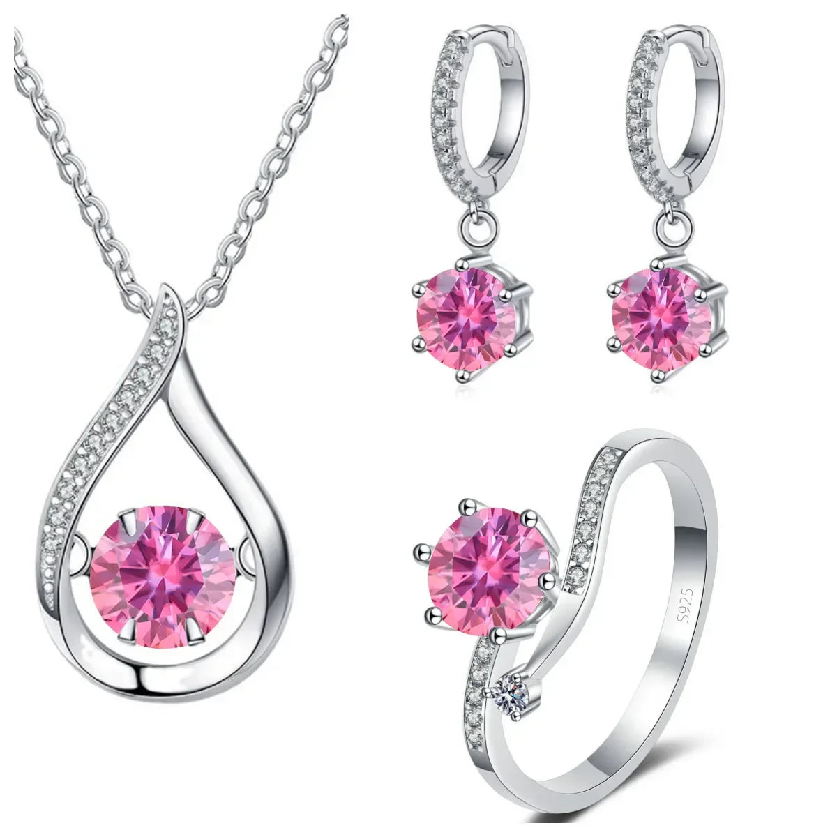 Real 925 Silver Moissanite Jewelry Set - Empire P.E