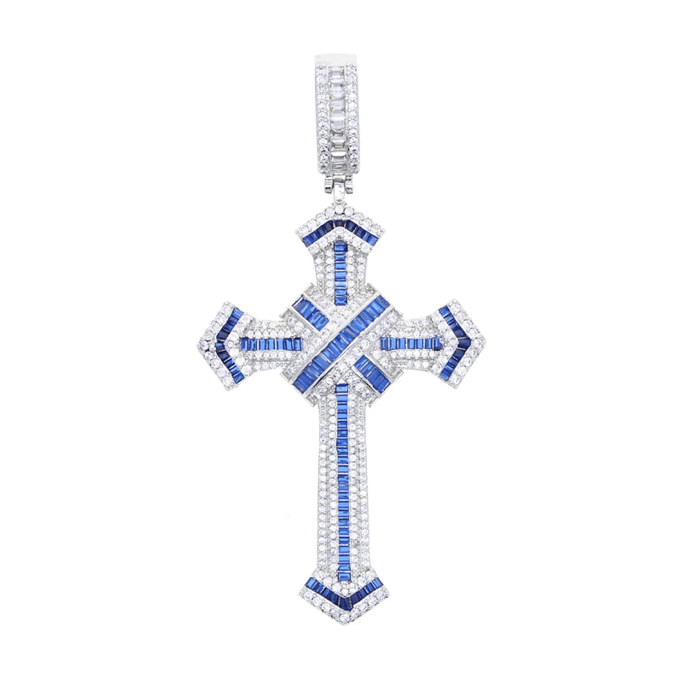New Iced Out Cross Pendant Necklace