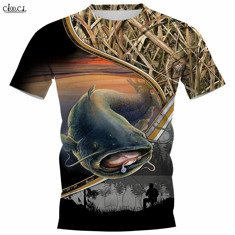 New Fishing Shirt Men's Summer Clothing Fish Graphic - Empire P.E