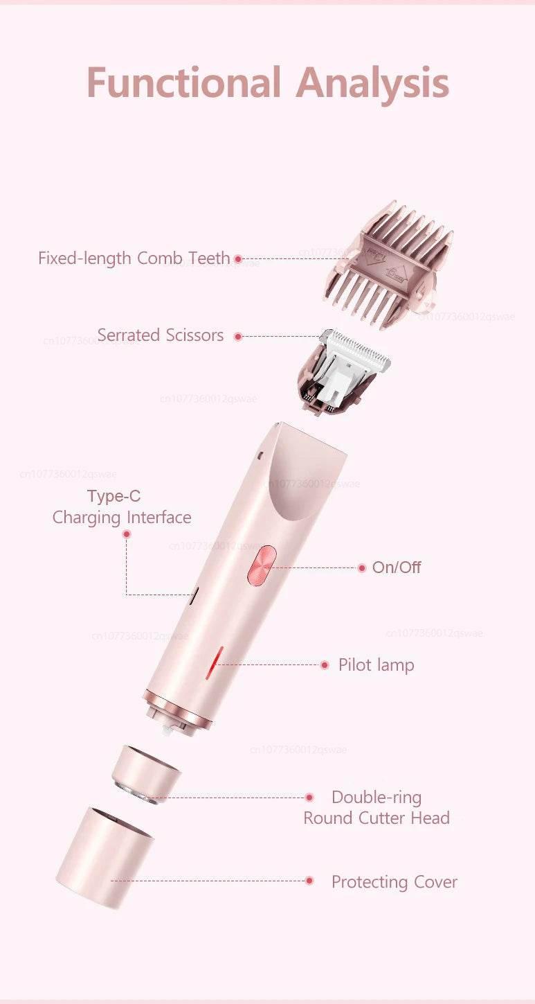 Electric Razor for Women Painless Women Mustache Electric Shaver for Leg Bikini Body Hair Trimmer Facial Epilator Hair Remover - Empire P.E