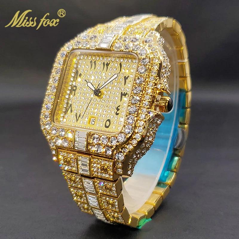 Diamond Men's Quartz Watch With Auto Date Waterproof Wristwatches - Empire P.E