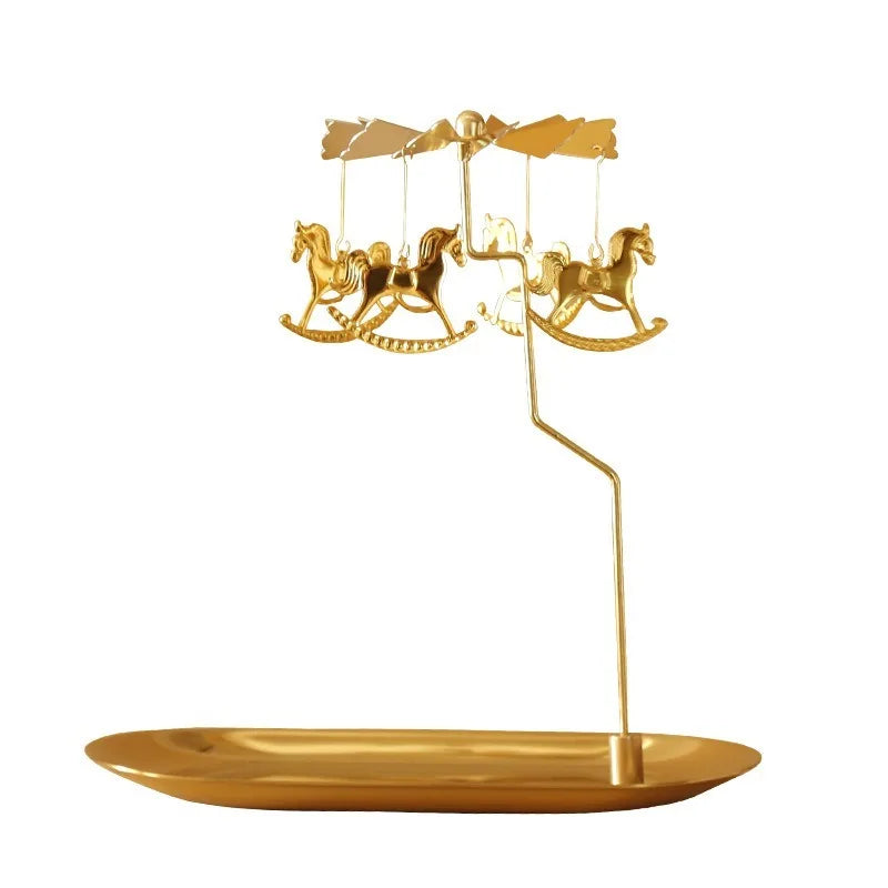 Tray Rotating Candlestick Scented Candle Romantic Walk Horse Lamp