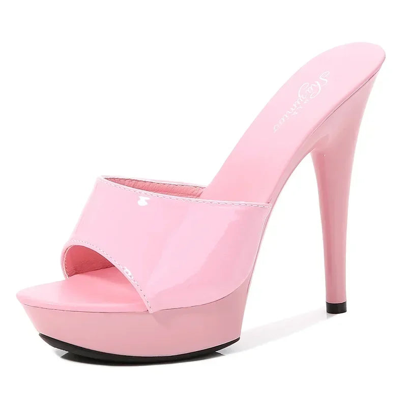 Sexy Fashion 13CM Slides Party Shoes for Woman - Empire P.E