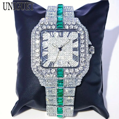 Hot Fashion Full Diamond Hip Hop Iced Out Bling Watch