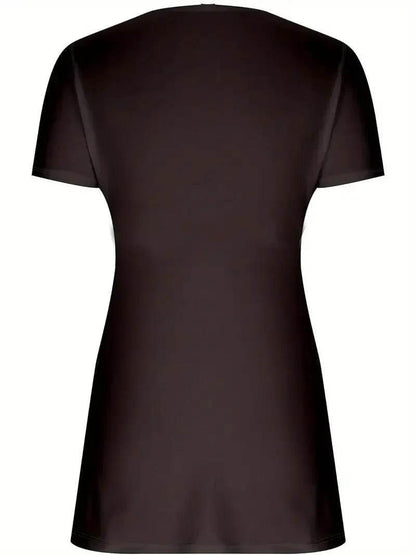 Women Plus Size 1XL-5XL V-Neck Shirt Flattering Short Sleeves Fashionable Twist Detail Premium Casual Wear for Women - Empire P.E