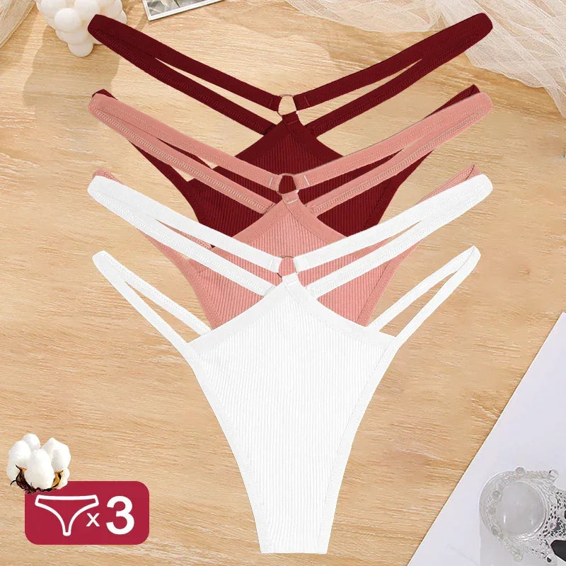 3PCS/Set Cotton Panties for Women Hollow Out - Empire P.E