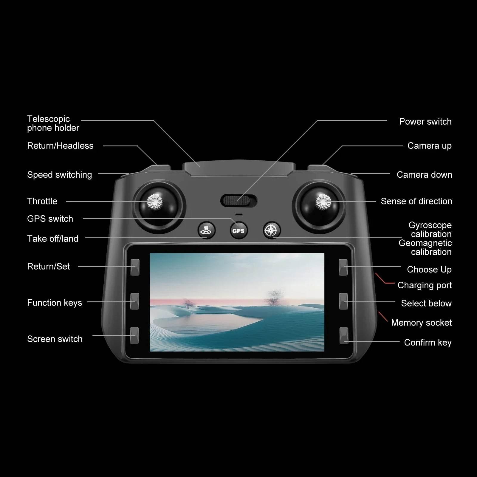 2024 New S Drone Professional 8k Camera Four-Axis Aerial Photography with Screen Remote Control 5G WIFI GPS FPV Dron RC 5000M - Empire P.E