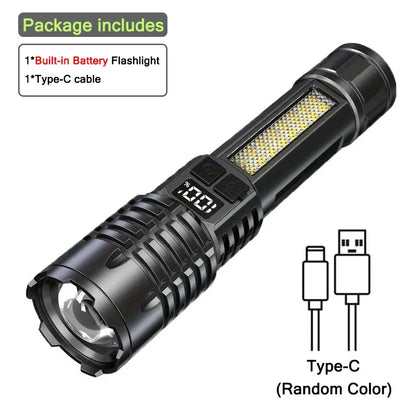 Super Bright Flashlight USB Rechargeable LED Long Range Tactical Torch