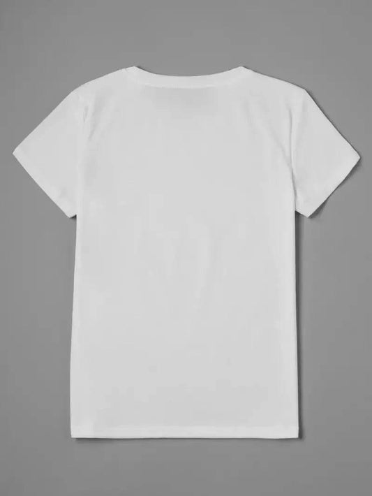 Plus Size Sneaker Girl Graphic Print T-shirt, Casual Short Sleeve Crew Neck Top, Women's Clothing - Empire P.E