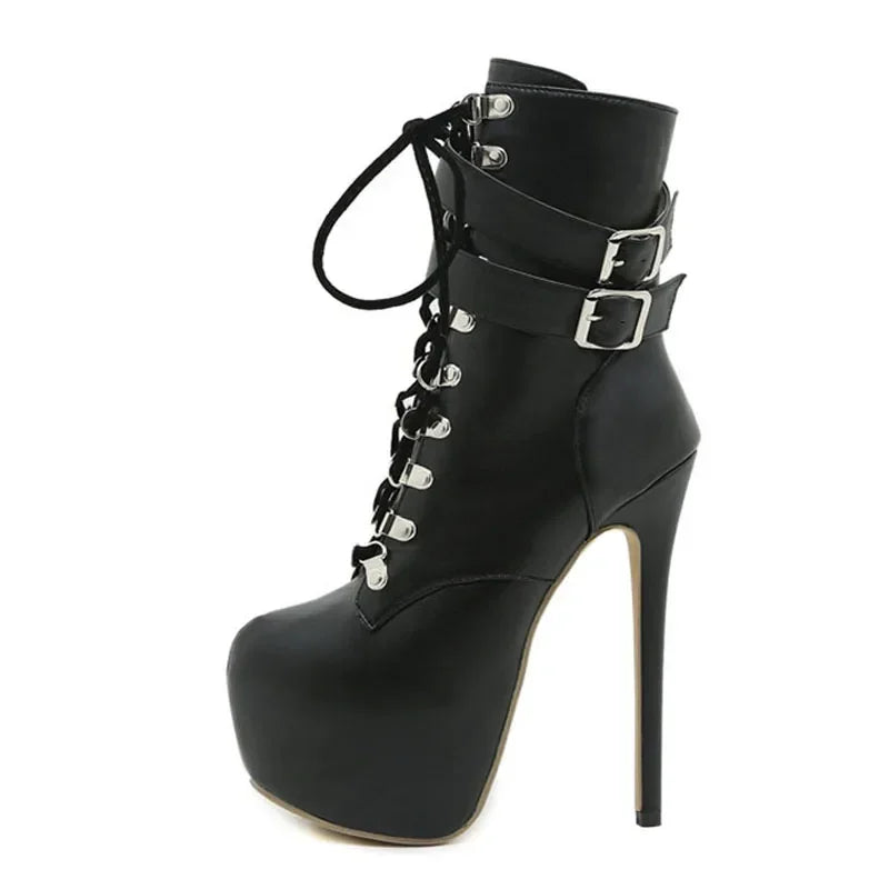 Buckle Strap 16.5 CM Extreme High Heels Platform Boots - Empire P.E