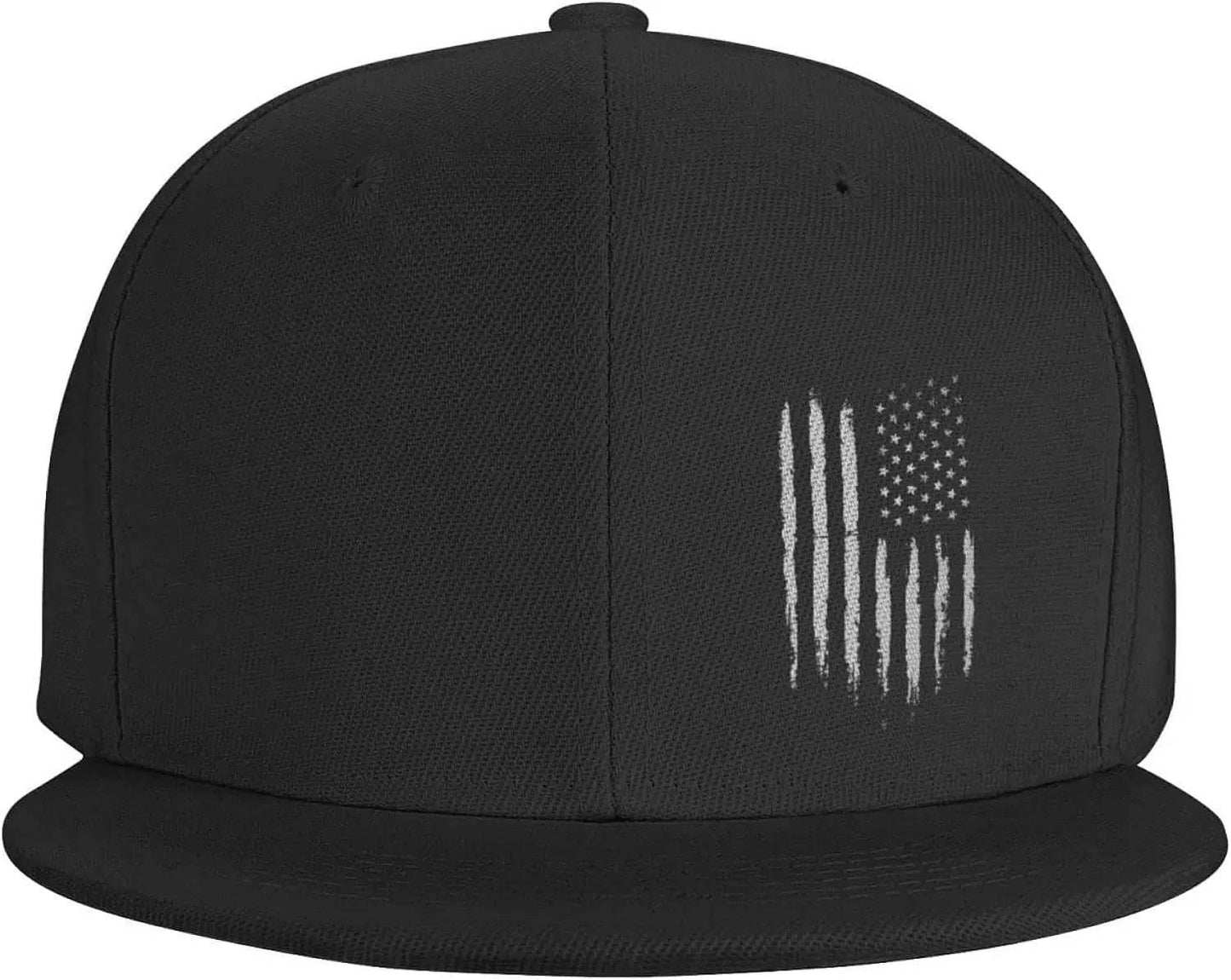 Vintage Black American Flag Snapback Hats for Men Baseball Cap Adjustable Flat Bill Trucker Dad Gift,Husband,Boy Friend - Empire P.E