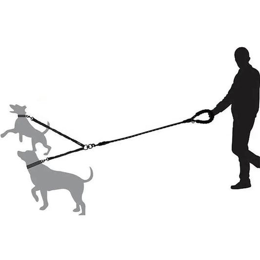 Pet Three-head Leash, Can Walk Two Pets At The Same Time, Nylon Retractable Leash Outdoor Car Dog Cat Leash - Empire P.E