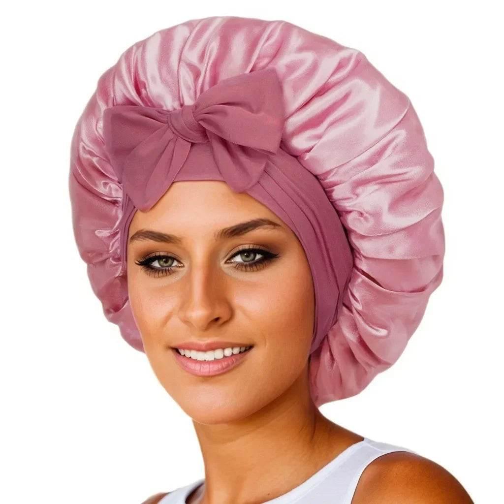 Adjustable Satin Silk Bonnet with Tie Band for Women - Empire P.E
