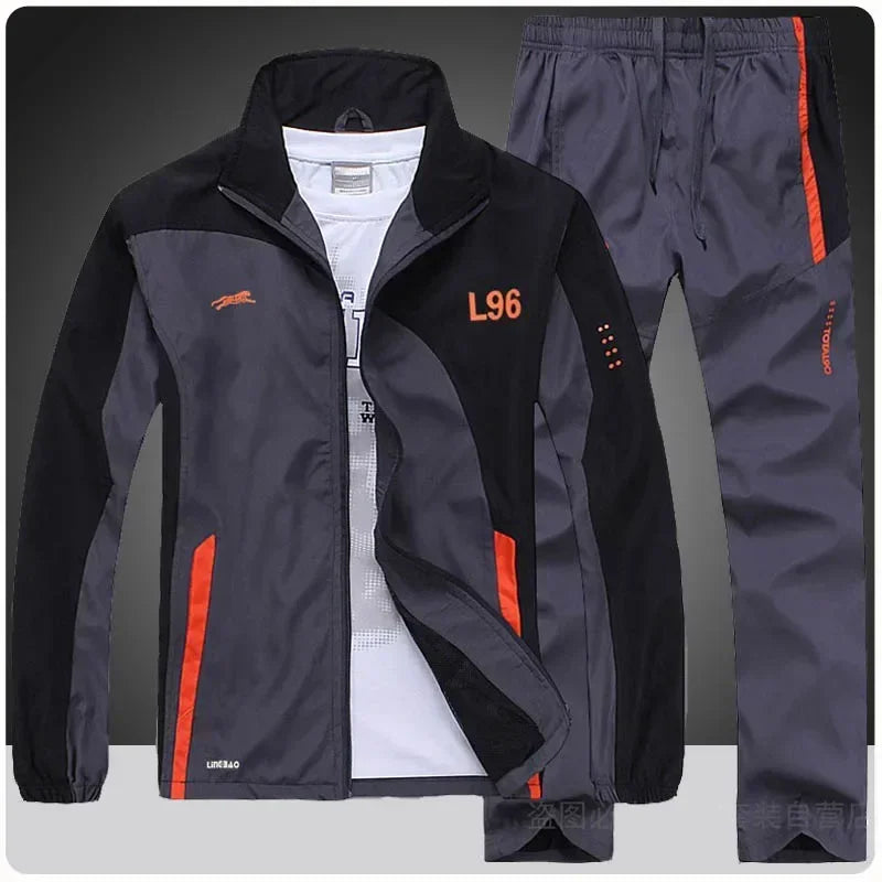 Men's Tracksuit Athletic Sport Casual Full Zip Sweatsuit 2 Pieces - Empire P.E