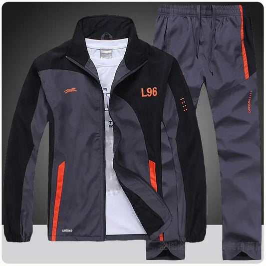 Men's Tracksuit Athletic Sport Casual Full Zip Sweatsuit 2 Pieces - Empire P.E