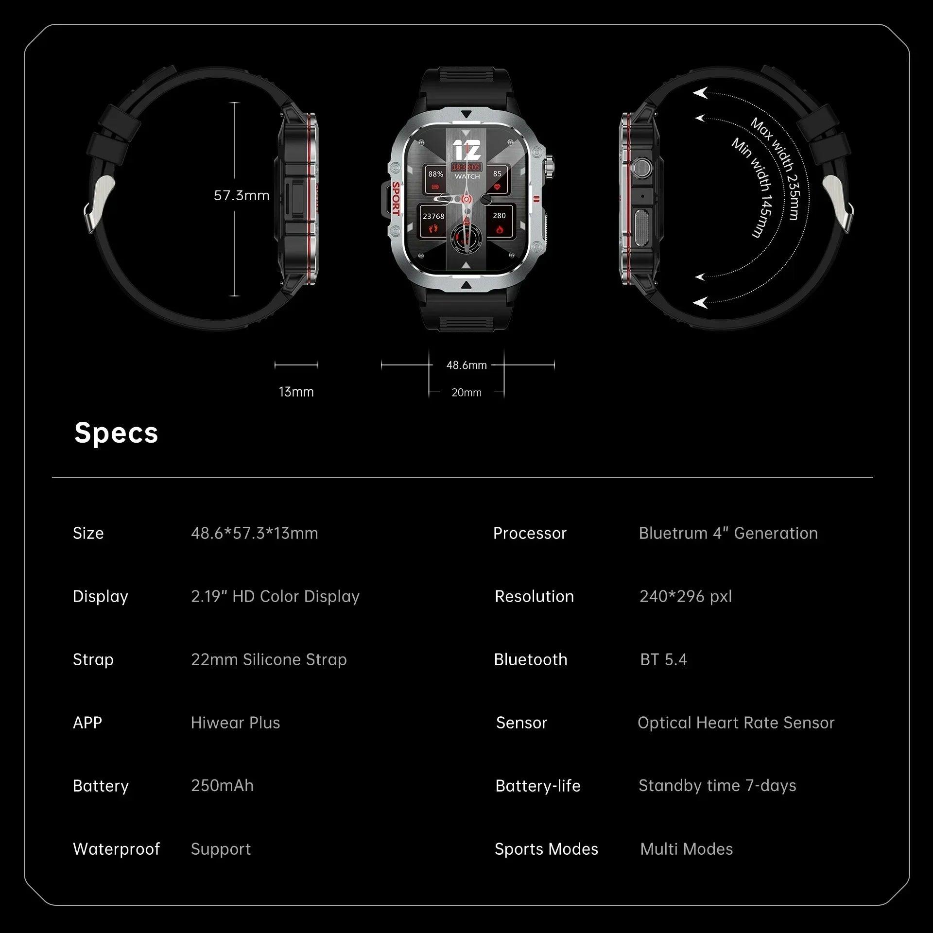 2025 New for Xiaomi Military Smart Watch Men Waterproof - Empire P.E