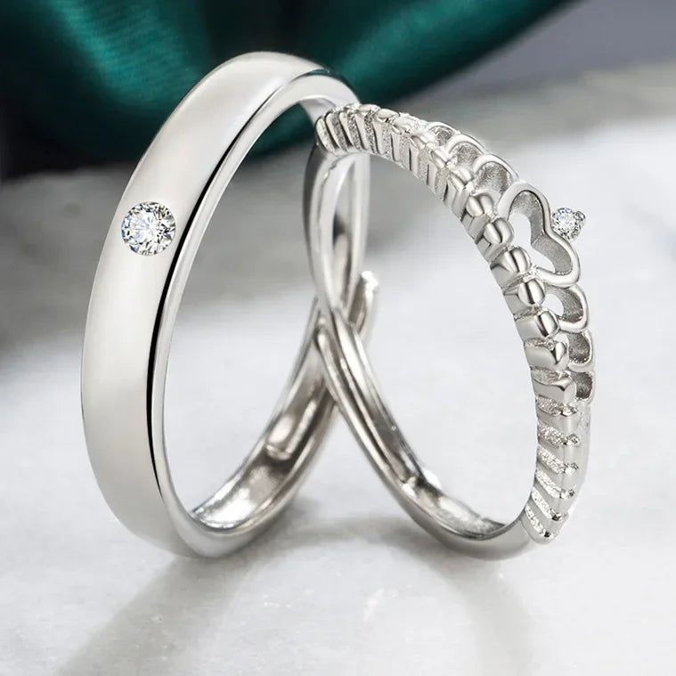 NEW 925 Sterling Silver Moissanite Diamond Couple Rings - Empire P.E