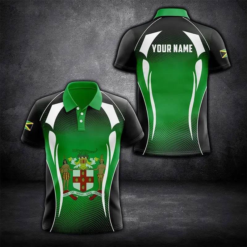 Jamaica Flag & Coat of Arms Customized Polo Shirt Summer Casual Streetwear Men's Fashion Loose Jersey Plus Size Sportswear - Empire P.E