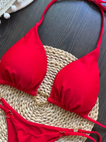 RUOTONSEPT Sexy Halter Solid color Bikini Set Women's Swimsuit Two-piece Triangle Thong Swimwear Bathing Suit Brazilian Biquinis - Empire P.E