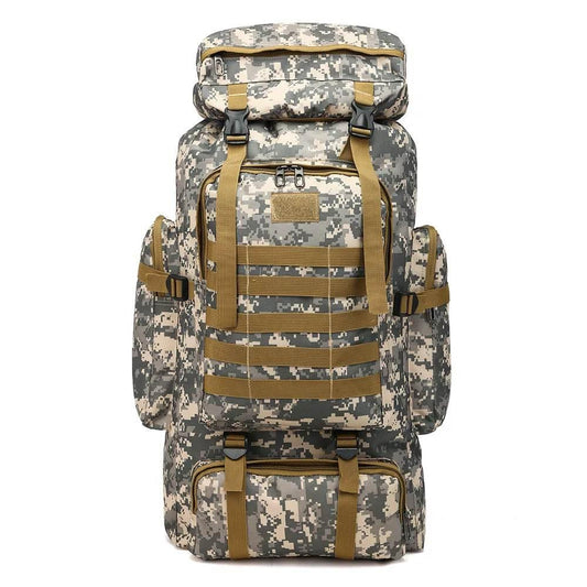 80L Waterproof Molle Camo Tactical Backpack Military Army Hiking Camping Backpack Travel Rucksack Outdoor Sports Climbing Bag - Empire P.E