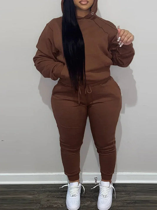 LW Plus Size women's matching tracksuit set Drawstring Tracksuit Set - Empire P.E