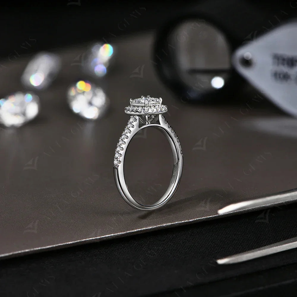 Clover Moissanite Rings for Women D VVS1 Lab Diamond S925 Silver - Empire P.E