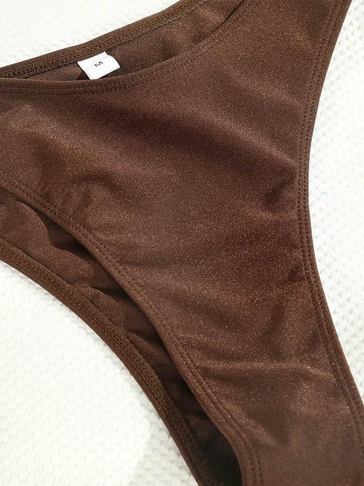 Solid Swimsuit Women Bathing Suit Bandeau Bikini 2024 Biquinis Feminino Swimwear High Waist Bikini Set Beachwear Sexy Bikinis - Empire P.E