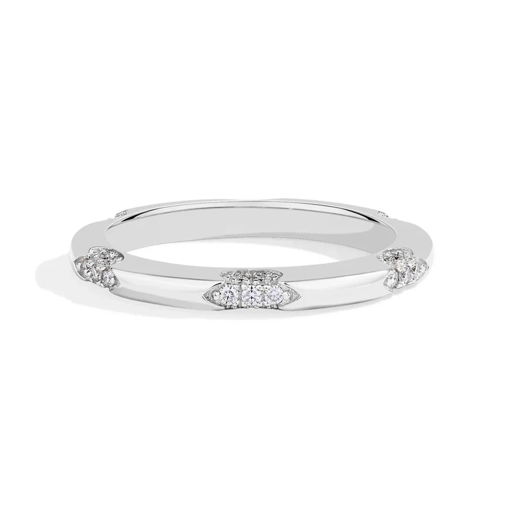 S925 Silver Moissanite Wedding Band Ring for Women - Empire P.E