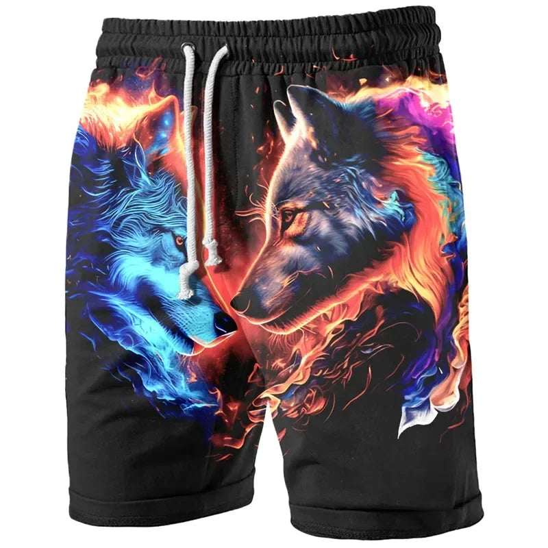 Men's Sweat Shorts Beach Shorts Terry Shorts Drawstring Elastic Waist 3D Print Graphic Plaid Stripe Breathable Soft Short Daily - Empire P.E