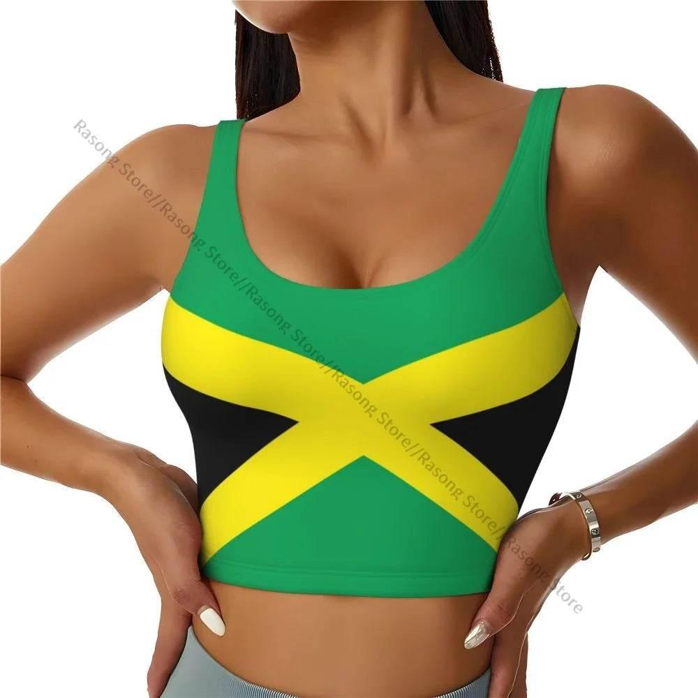 Sports Bra Women Running Yoga Clothes Vest Jamaica Kingdom Flag Gathering Fitness Vest - Empire P.E