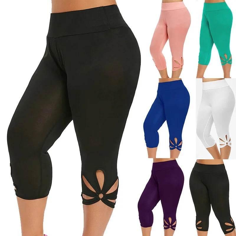 Women's Plus-Size Stretch Essential Legging Summer Elastic Waist Seamless Casual Leggings Short Pants Capri Leggins Mujer - Empire P.E